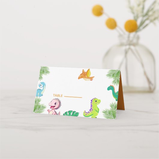 Carte De Placement Baby shower Little Dino (Devant)