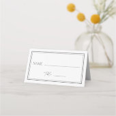 Carte De Placement Baby Shower Mariage Noir & Blanc (Devant)