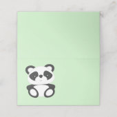 Carte De Placement Baby shower Ours Panda Vert (Extérieur déplié)