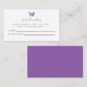 Carte De Placement Baby shower Papillon Devine Combien De Jeu (Devant / Derrière)