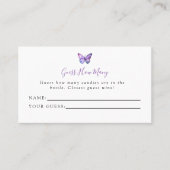 Carte De Placement Baby shower Papillon Devine Combien De Jeu (Devant)