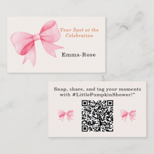 Carte De Placement Baby Shower Petite Citrouille – Rose Automne