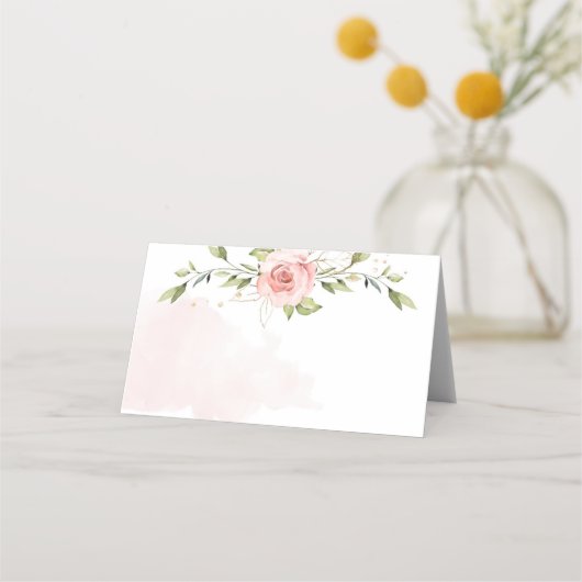 Carte De Placement Baby shower rose vif élégant rose (Devant)