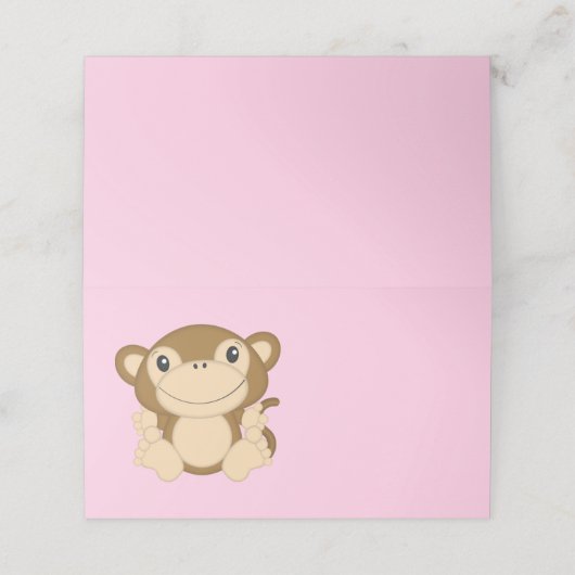 Carte De Placement Baby shower singe rose (Extérieur déplié)