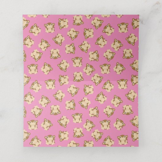 Carte De Placement Baby shower singe rose (Intérieur déplié)
