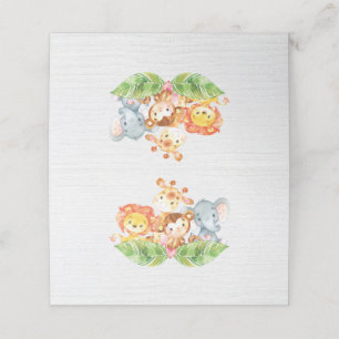 Carte De Placement Baby shower Sweet Jungle Animals Carte de présenta