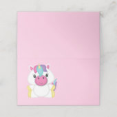 Carte De Placement Baby shower Unicorne rose (Extérieur déplié)