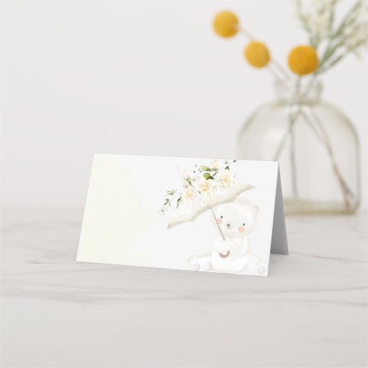 Carte De Placement Baby shower vert vert neutre pour les femmes (Devant)