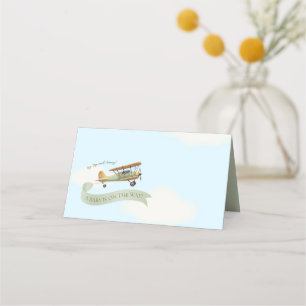 Carte De Placement Baby shower Vintage de l'avion