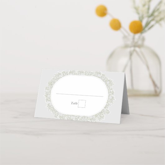 Carte De Placement Baby's Breath Monogram Gypsophila Floral Wedding (Devant)