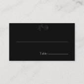 Carte De Placement Bachelorette gothique noire florale (Dos)