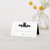 Carte De Placement Bague de Claddagh irlandais Simple Mariage noir et (Devant)
