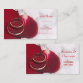 Carte De Placement Bagues d'or Rose Pétales Mariage Place Paramètre (Devant / Derrière)