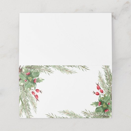 Carte De Placement Baies rouges de Noël (Extérieur déplié)