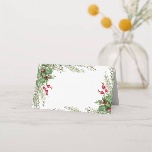 Carte De Placement Baies rouges de Noël (Devant)