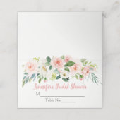 Carte De Placement Baigneuse Fleurie Rose Mariage (Extérieur déplié)