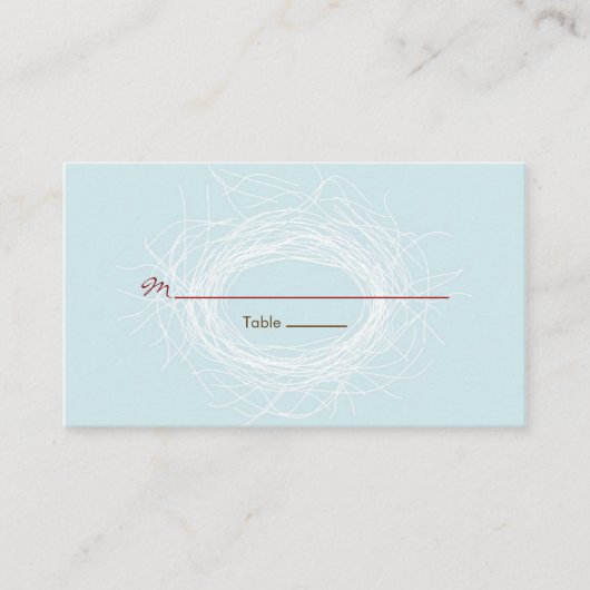 Carte De Placement Balise de préférence du nid blanc (Devant)