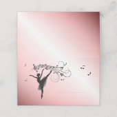 Carte De Placement Ballerina Danse avec Musique Rose Glow (Extérieur déplié)