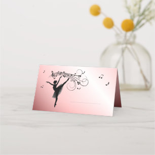 Carte De Placement Ballerina Danse avec Musique Rose Glow