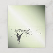 Carte De Placement Ballerina Danse avec Musique Vert brillant (Extérieur déplié)