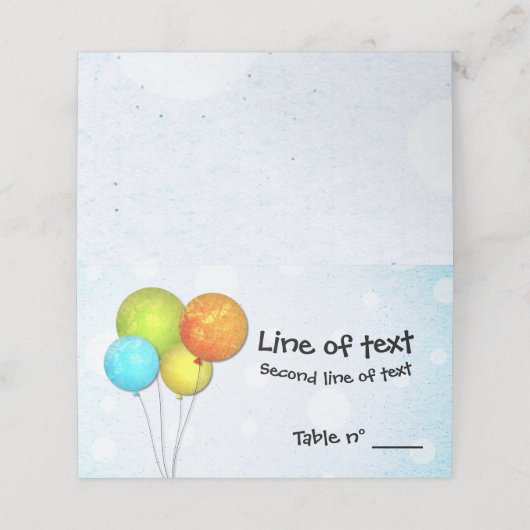 Carte De Placement Ballons (Extérieur déplié)