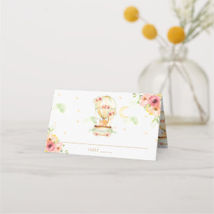 Carte De Placement Ballons à air chaud Animaux mignons Baby shower an