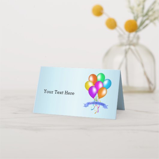 Carte De Placement Ballons d'anniversaire lumineux (Dos)