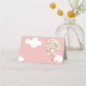 Carte De Placement Ballons d'ours Bearly Wait Blush Baby shower rose (Dos)
