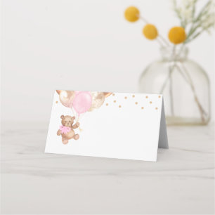 Carte De Placement Ballons Rose Gold Ourson Fête Prénatale Bébé