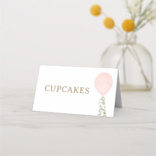 Carte De Placement Balloon rose Anniversaire Étiquettes alimentaires