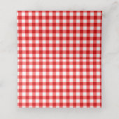 Carte De Placement Balloons Pailletés Rouge Gingham Table Pliée  (Intérieur déplié)
