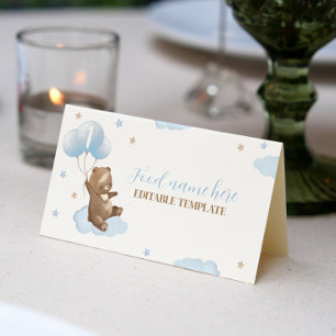 Carte De Placement Ballotte d'ours moderne 1er Anniversaire Tente Car