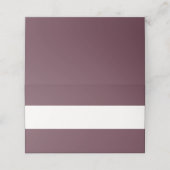 Carte De Placement Bande minimale de couleur personnalisée | Plum vio (Extérieur déplié)