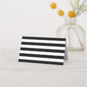 Carte De Placement Bandes noires et blanches avec table Mariage Gold  (Dos)