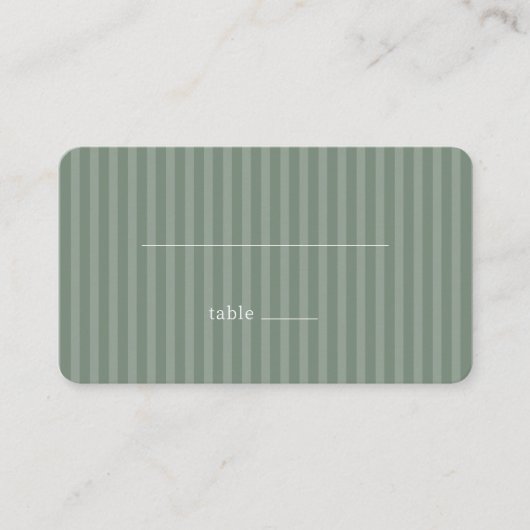 Carte De Placement Bandes vertes sereines (Devant)