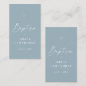 Carte De Placement Baptême bleu Dusty (Devant / Derrière)