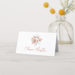 Carte De Placement Baptême bohème Boho Fleurs Christening