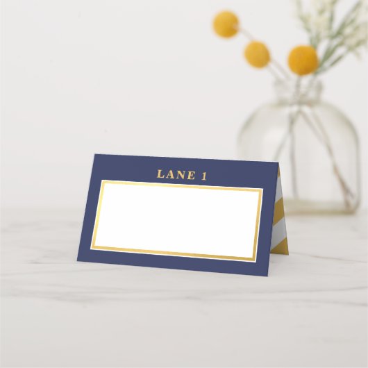 Carte De Placement BAR MITZVAH marine moderne faux or blanc (Devant)