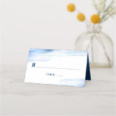 Carte De Placement Bar Mitzvah Marine Typographie Blue Foil Bold Mode (Devant)