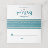 Carte De Placement Bar Mitzvah Turquoise Talit Argent Écriture Modern (Extérieur déplié)