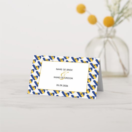 Carte De Placement BARBADOS Customisé Mariage Célébration (Dos)