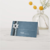 Carte De Placement Barre Bleue Moderne Mitzvah (Devant)