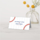 Carte De Placement Baseball Softball Sport Heart Pinstripe Mariage (Dos)