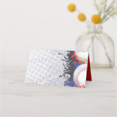 Carte De Placement BASEBALL SPLATTER Bar Mitzvah Carte de siège (Dos)