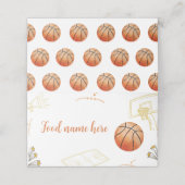 Carte De Placement Basketball Tente Place Card Anniversaire Baby show (Extérieur déplié)