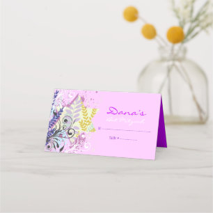 Carte De Placement Bat mitzvah ABSTRAIT FLORAL STAR Siège Escort