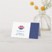Carte De Placement Bat mitzvah de billet Red Blue Football Siège (Dos)