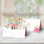 Carte De Placement Bat mitzvah moderne rose floral Aquarelle  élégant<br><div class="desc">Aucune fête Bat mitzvah n'est complète sans cartes de lieux personnalisées. Laissez votre Bat mitzvah préféré être fier, se réjouir et célébrer son jalon à sa fête parfaitement coordonnée. Une aquarelle florale chic, étonnante, rose et pêche et une typographie rose sans serif moderne et poussiéreuse superposent un arrière - plan...</div>