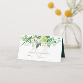 CARTE DE PLACEMENT BAT MITZVAH WREATSTAR BAR GREEN GOLD FOLIAGE (Devant)
