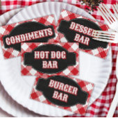 Carte De Placement BBQ Anniversaire Fête Tentée/Pliage Étiquette alim